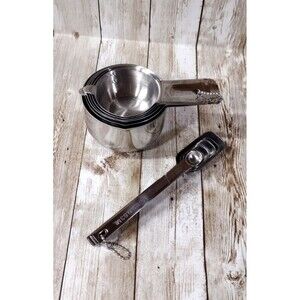 Stainless Steel Measuring Cups and Spoons 12 pcs Set Stackable Heavy Duty